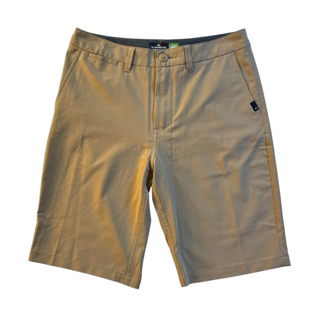Quiksilver Mens Khaki Shorts Tan Amphibian 4Way Stretch Size 28/14